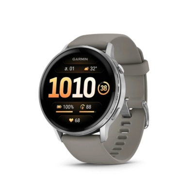 Garmin Venu 4 - 45 mm Silver with Silver Gray Silicone Band สมาร์ทวอช AMOLED ติดตามสุขภาพ