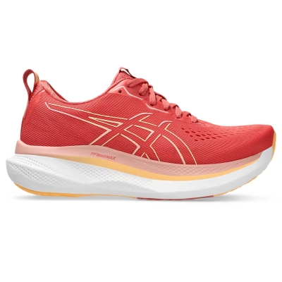 Asics Women's Glideride Max Wide Dark Pink Clay/Orange Glow รองเท้าวิ่งซัพพอร์ตสูงสุด