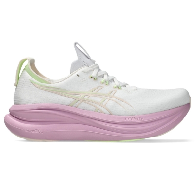 Asics Women's Gel-Nimbus 28 Wide White/Hazy Lilac รองเท้าวิ่งผู้หญิงสายซัพพอร์ต