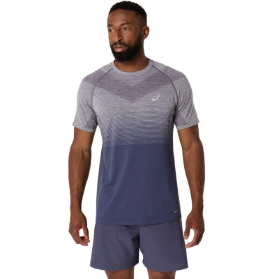 Asics Men's Seamless SS Top Lavender Grey/Indigo Fog เสื้อวิ่งผู้ชาย