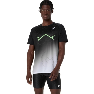 Asics Men's Light Knit Short Sleeve Top Performance Black เสื้อวิ่งแขนสั้นผู้ชาย
