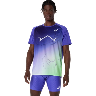 Asics Men's Light Knit Short Sleeve Top Cobalt Burst เสื้อวิ่งแขนสั้นผู้ชาย