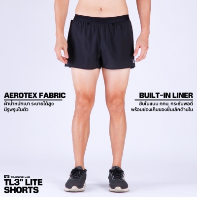Training Lab Men's 3” Lite Shorts | กางเกงวิ่งชายน้ำหนักเบา ขาสั้น ระบายอากาศดี