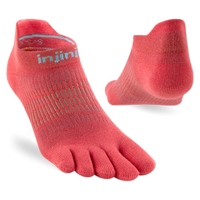 Injinji Women's Run Lightweight No‑Show 2026 Coral ถุงเท้าแยกนิ้ว (สำหรับผู้หญิง)