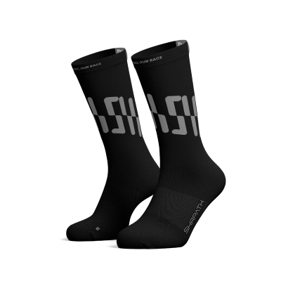 Shrpath Running Socks - Crew Length Black ถุงเท้าวิ่ง (ยาวคลุมข้อเท้า)