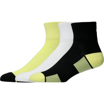 Asics Unisex Running Quarter 3P Multi Color 3 | ถุงเท้าวิ่งข้อกลาง (แพ็ค 3 คู่)