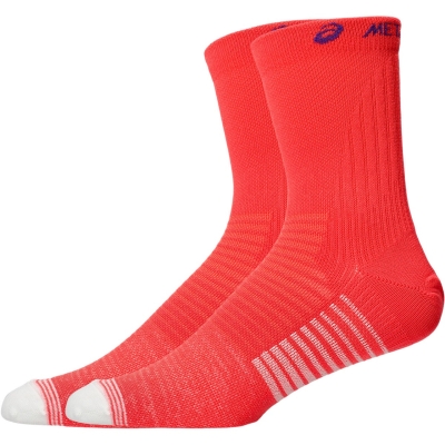 Asics Unisex Metaspeed Socks Crew Flash Red/Edo Purple | ถุงเท้าวิ่งสำหรับวันแข่งขัน