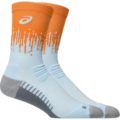 Asics Unisex Performance Run Sock Crew Sky/Sun Peach ถุงเท้าวิ่ง