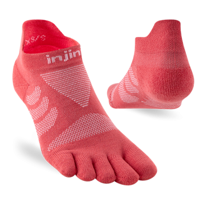 Injinji Women's Ultra Run No‑Show Coral ถุงเท้าวิ่งอัลตร้าผู้หญิง
