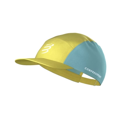 Compressport 5 Panel Cap - Lemon/Ether หมวกวิ่งกันแดด