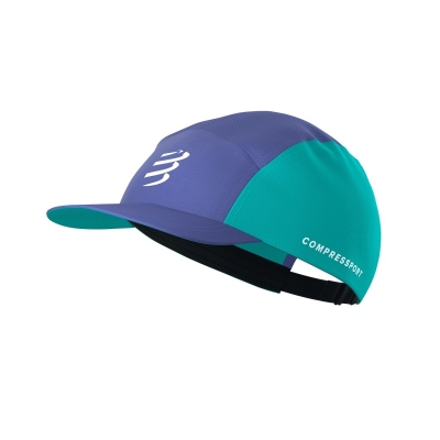 Compressport 5 Panel Cap - Orient Blue/Pool Blue หมวกวิ่งกันแดด