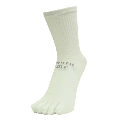 Dmyth Premium Support Socks 5Toe Middle White ถุงเท้ากอล์ฟ