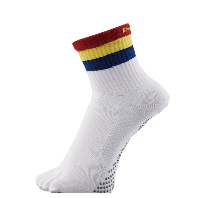 Dmyth Premium Support Socks 5Toe Middle Line White ถุงเท้ากอล์ฟ