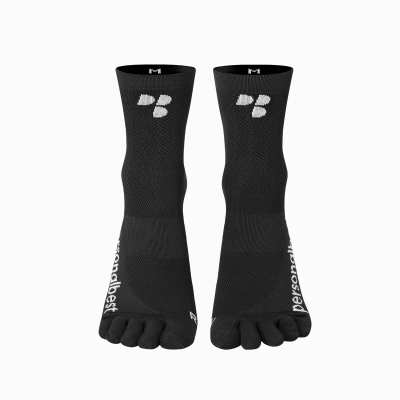 Personalbest Performance Sock Black 5 Finger ถุงเท้าแยกนิ้ว Personalbest ป้องกันตุ่มพอง ระบายอากาศ สำหรับนักวิ่ง
