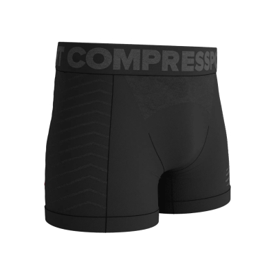 Compressport Seamless Boxer M Black/Grey กางเกงบ็อกเซอร์ไร้ตะเข็บสำหรับผู้ชาย