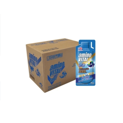 amino VITAL Blue Shot อะมิโน ไวทัล เจลพลังงานผสมกรดอะมิโนพร้อมทาน กลิ่นองุ่น 36 กรัม 24 ซอง (ลัง)