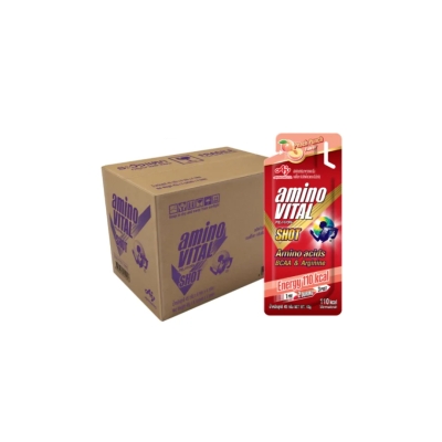 amino VITAL Peach Shot อะมิโน ไวทัล เจลพลังงานผสมกรดอะมิโนพร้อมทาน กลิ่นพีชพั้นซ์ 45 กรัม X 24 ซอง (ลัง)