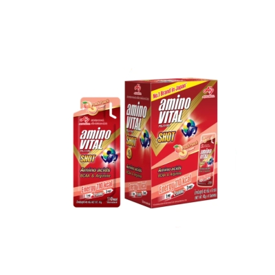 amino VITAL Peach Shot อะมิโน ไวทัล เจลพลังงานผสมกรดอะมิโนพร้อมทาน กลิ่นพีชพั้นซ์ 45 กรัม X 6 ซอง (แพ็ค)