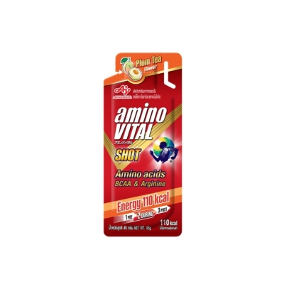 amino VITAL Plum Shot อะมิโน ไวทัล เจลพลังงานผสมกรดอะมิโนพร้อมทาน กลิ่นชาบ๊วย 45 กรัม 1 ซอง