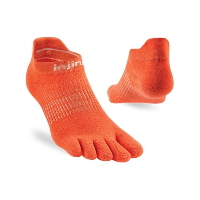 Injinji Women's Run Lightweight No-Show 2025 Grapefruit ถุงเท้าวิ่งแบบแยกนิ้วสำหรับผู้หญิง