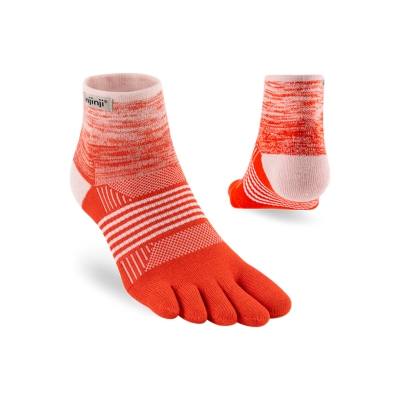 Injinji Women's Trail Midweight Mini Crew Hibiscus ถุงเท้าแยกนิ้ว สำหรับเท้าผู้หญิง