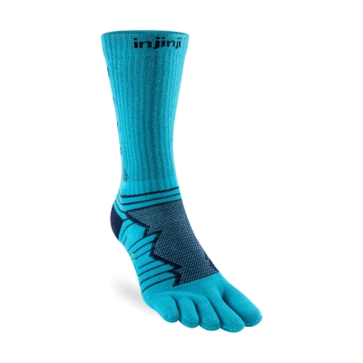 Injinji Ultra Run Crew Pacific Blue ถุงเท้าวิ่งแบบแยกนิ้วสำหรับนักวิ่งระยะไกล
