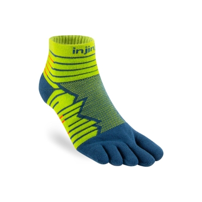Injinji Ultra Run Mini-Crew Moss ถุงเท้าวิ่งแบบแยกนิ้วสำหรับนักวิ่งระยะไกล