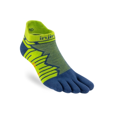 Injinji Ultra Run No-Show Moss ถุงเท้าวิ่งแบบแยกนิ้วสำหรับนักวิ่งระยะไกล
