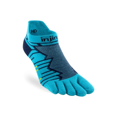 Injinji Ultra Run No-Show Pacific Blue ถุงเท้าวิ่งแบบแยกนิ้วสำหรับนักวิ่งระยะไกล
