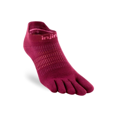 Injinji Women Run Lightweight No-Show Beetroot ถุงเท้าวิ่งแบบแยกนิ้วสำหรับผู้หญิง