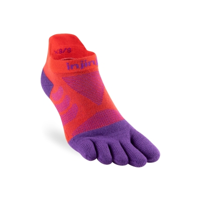 Injinji Women Ultra Run No-Show Razzmatazz ถุงเท้าวิ่งแบบแยกนิ้วสำหรับผู้หญิง