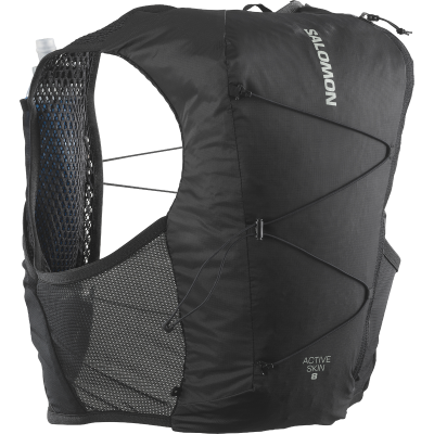 Salomon Active Skin 8 Set เป้วิ่งเทรล 8 ลิตร สี Black / Metal