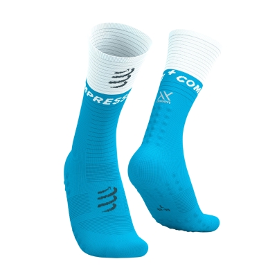 Compressport Mid Compression Socks V2.0 - Norse Blue/White ถุงเท้าคอมเพรสชัน