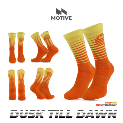 Motive Sock Speed Performance Crew Sock - Dusk2Dawn Orange