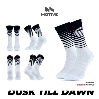 Motive Sock Speed Performance Crew Sock - Dusk2Dawn White