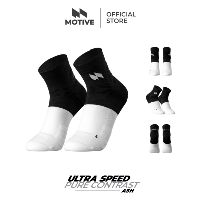 Motive Sock Ultra Speed Pure Contrast - Low Cut / Ash ถุงเท้าวิ่ง