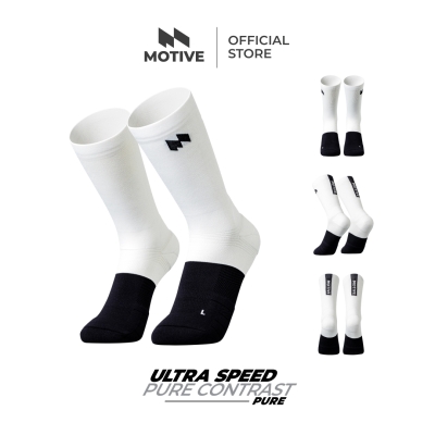 Motive Sock Ultra Speed Pure Contrast - Crew / Pure ถุงเท้าวิ่ง