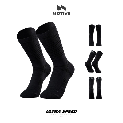 Motive Sock Ultra Speed Monochrome - Black ถุงเท้าวิ่งบางเบาพิเศษ