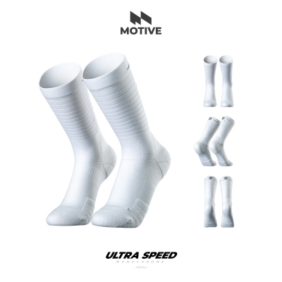 Motive Sock Ultra Speed Monochrome - White ถุงเท้าวิ่งบางเบาพิเศษ
