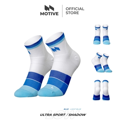 Motive Sock Ultra Sport Shadow Low Blue Light Blue | ถุงเท้าวิ่งข้อสั้น