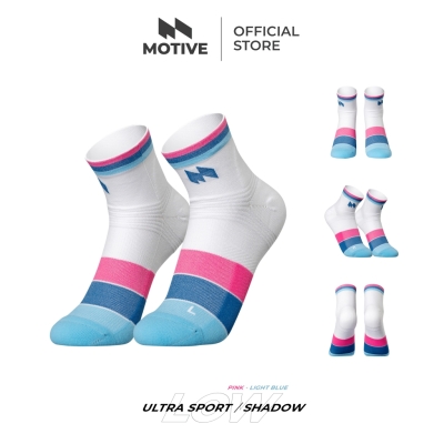 Motive Sock Ultra Sport Shadow Low Pink Light Blue | ถุงเท้าวิ่งข้อสั้น
