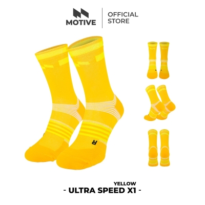  Motive Sock Ultra Speed X1 Crew Yellow/Gold ถุงเท้า