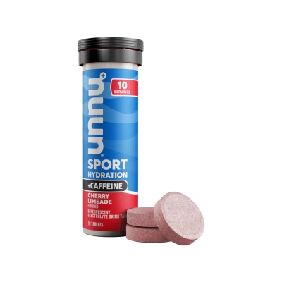 Nuun Sport +Caffeine Cherry Limeade เม็ดฟู่เกลือแร่สำหรับนักกีฬา