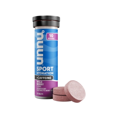 Nuun Sport +Caffeine Wild Berry เม็ดฟู่เกลือแร่สำหรับนักกีฬา