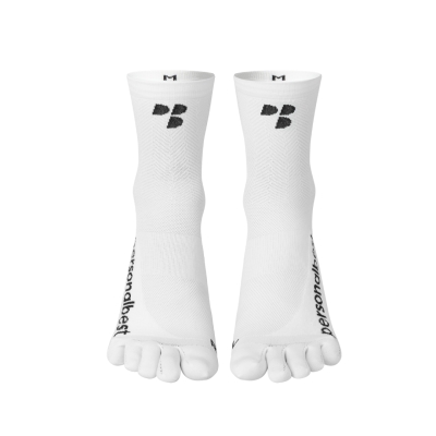 Personalbest Performance Sock White 5 Finger ถุงเท้าแยกนิ้ว Personalbest ป้องกันตุ่มพอง ระบายอากาศ สำหรับนักวิ่ง