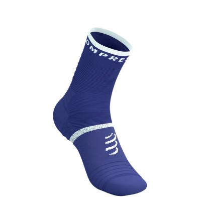 Compressport Pro Marathon Socks V2.0 - Orient Blue/Star White ถุงเท้าวิ่งมาราธอน