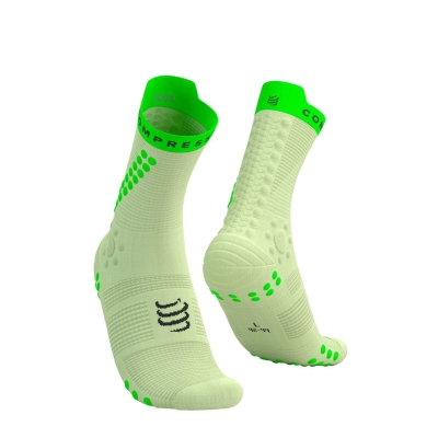  Compressport Pro Racing Socks V4.0 Trail - Lime/Neon Green ถุงเท้าวิ่งเทรล