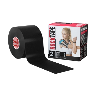 RockTape Roll Standard Adhesive Black เทปกายภาพบำบัดสำหรับลดอาการบาดเจ็บ