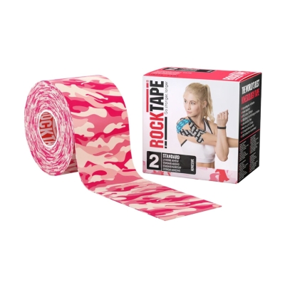RockTape Roll Standard Adhesive Camo Pink เทปกายภาพบำบัดสำหรับลดอาการบาดเจ็บ