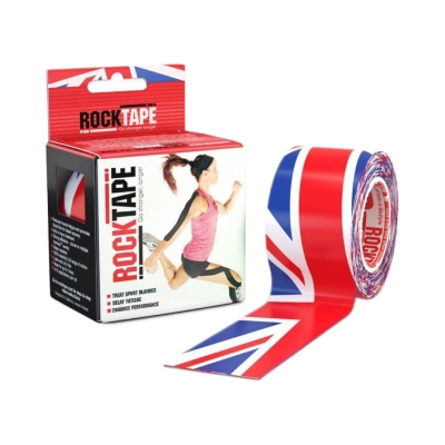 RockTape Roll Standard Adhesive UK Flag เทปกายภาพบำบัดสำหรับลดอาการบาดเจ็บ
